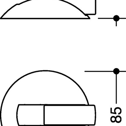 Tope para puerta de suelo HEWI 625B 92 (3000207686) Ø 85 mm altura 22,5 mm instalación con tacos