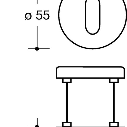 Paire de rosaces à clé HEWI 306.23PB 90 ( 3000207799 ) plastique 90 rond