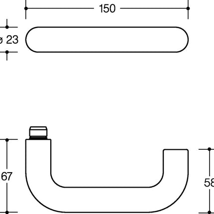 Juego de rosetas HEWI 111PBR01.230 (3000207777) plástico 99 mate DIN izquierda / derecha D/D