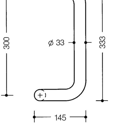 Empuñadura HEWI 550.33BGKLT (8000591516) poliamida color no. 98m largo 333mm ancho 145mm