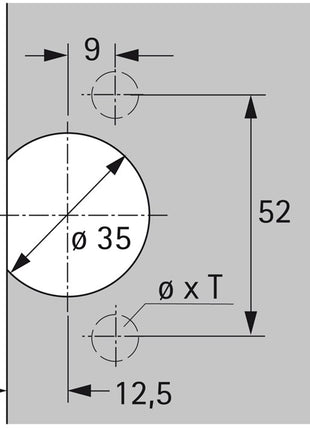 Kubek Hettich do zawiasu Selekta ( 8000611038 ) kubek TX 32 / 52x9