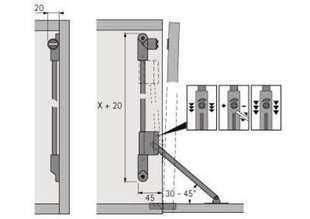 Uchwyt klapowy Hettich Classic D z magnetyczną blokadą osłony ( 8000609144 ) Stal niklowana Długość 290 mm