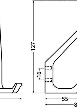 Gancho para sombrero Hermeta 0032 (3000283273) doble proyección 89 mm altura 127 mm