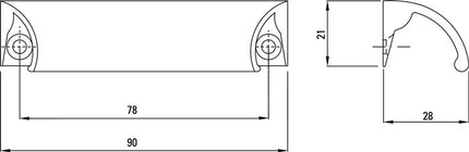 Hermeta furniture handle ( 3000283372 ) black plastic-coated