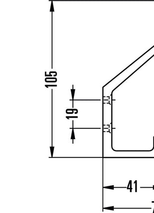 Gancho para sombrero Hermeta 0138 (3000283348) proyección única 76 mm altura 105 mm