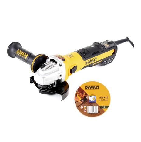 DeWalt DWE 4369-QS 1700W Winkelschleifer 125mm + 10x Trennscheiben Edelstahl flach - Toolbrothers