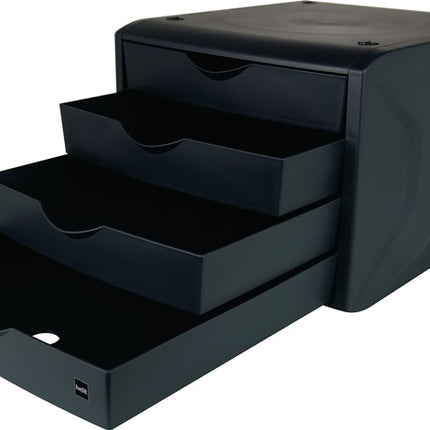 Helit Schubladenbox ( 9000493494 ) mit Auszugssperre 4 Schubladen