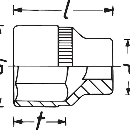 Hazet socket 900Z ( 8000466655 ) 1/2 ″ 12-point length 38 mm