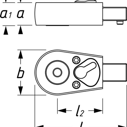 Grzechotka dwustronna z wkładką Hazet 6408 ( 8000463095 ) 9 x 12 mm 1/4 "