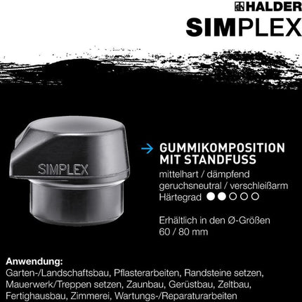 Halder soft-face mallet SIMPLEX ( 8000794782 ) Length 405 mm Head Ø 60 mm