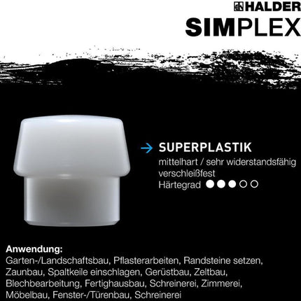 Halder soft-face mallet SIMPLEX ( 8000794782 ) Length 405 mm Head Ø 60 mm