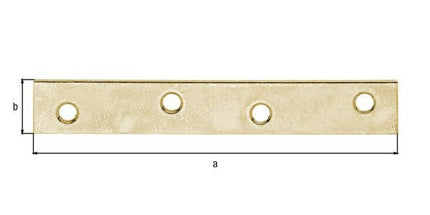 GAH Alberts flat connector ( 8002424320 ) Length 100 mm Width 15 mm Thickness 1.75 mm Number of holes 4