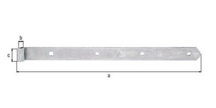 GAH Alberts shutter hinge ( 8001514113 ) Length 400 x 10 x 30 mm Thickness 3 mm Ø 10 mm rounded