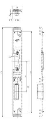 FUHR locking part ( 3000254358 ) latch/bolt right silver-coloured