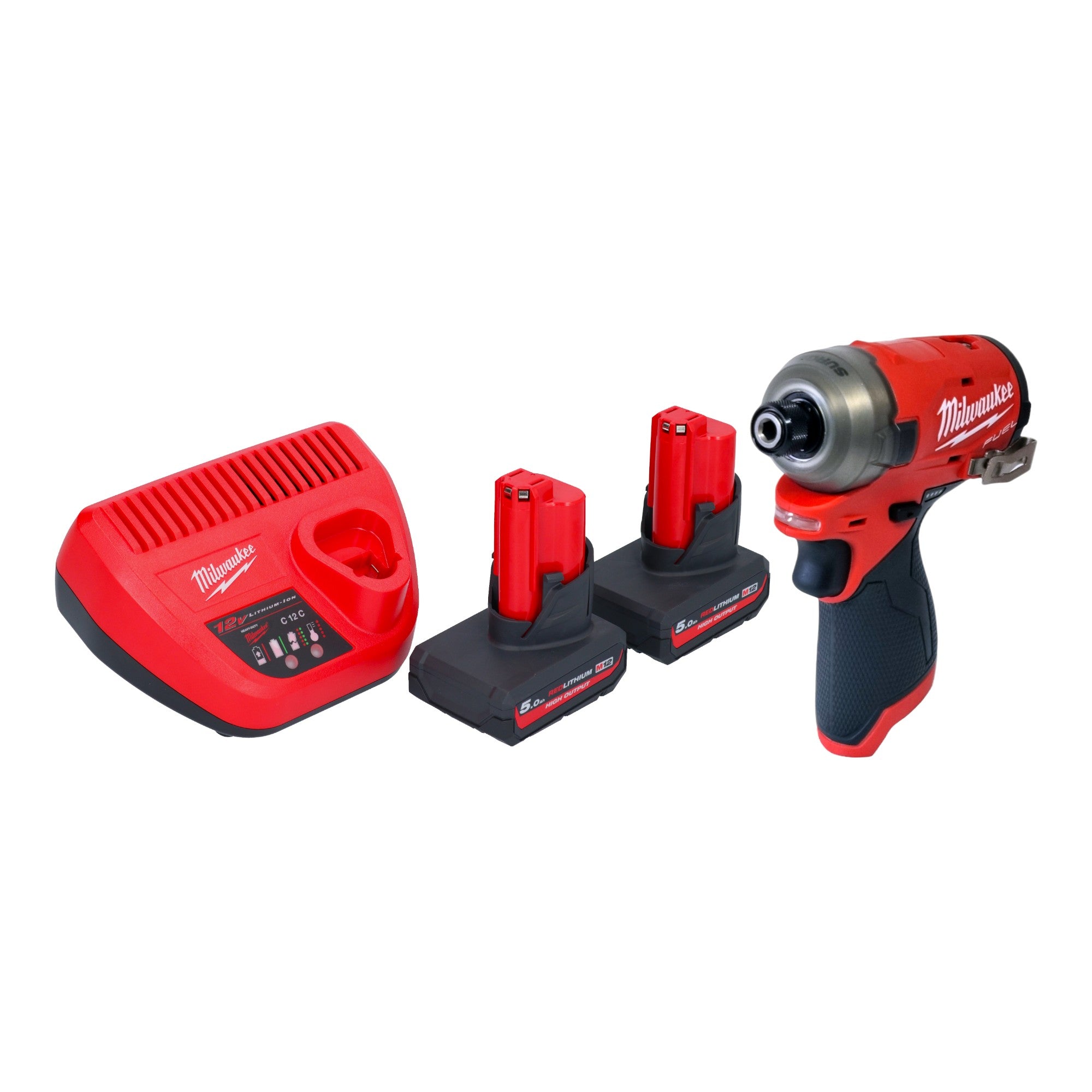Milwaukee M12 FQID 502 Akku Schlagschrauber 12 V 50 Nm 1 4 Brushless 2x Akku 5 0 Ah Ladegeraet 0 - toolbrothers