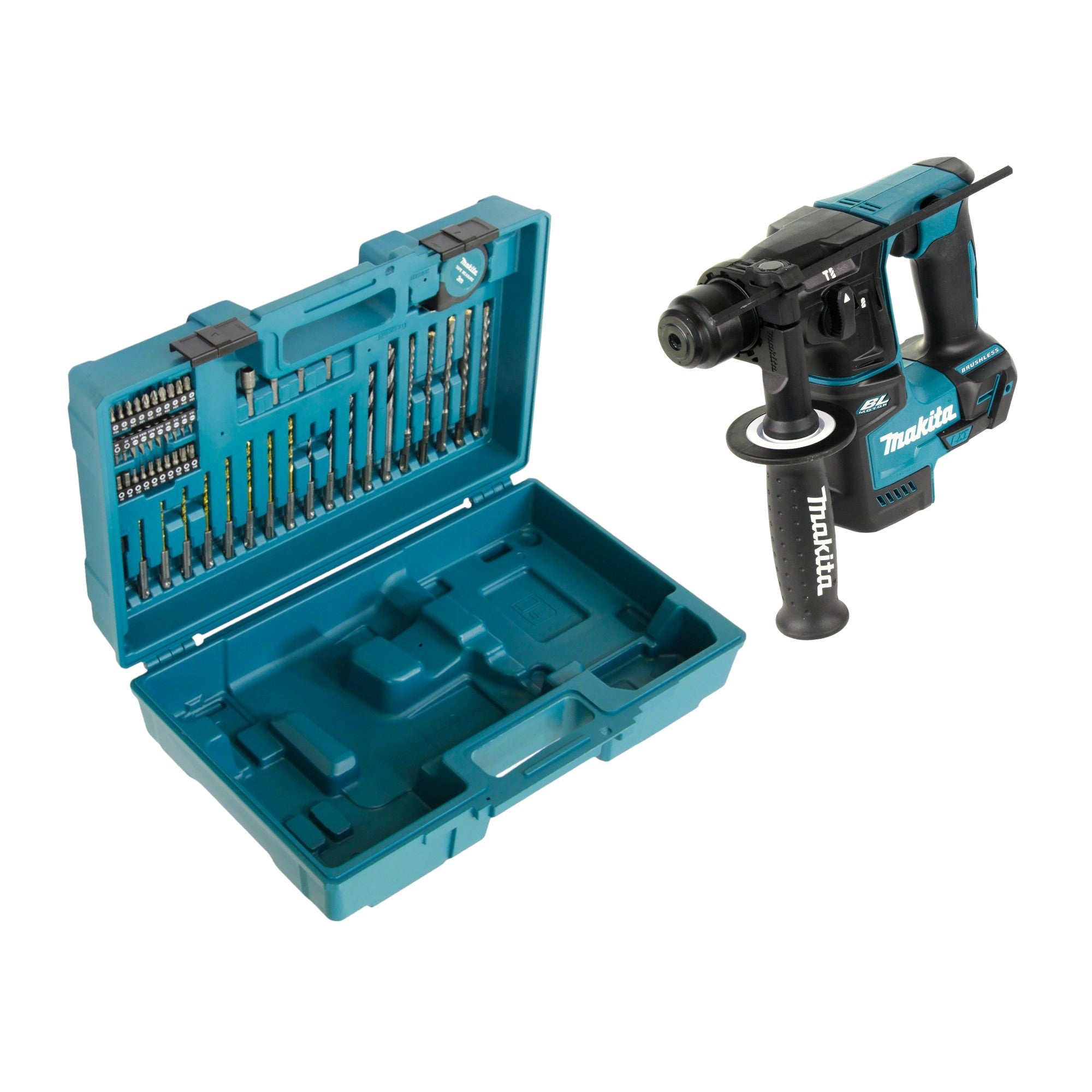 Makita DHR 171 ZX3 Akku Bohrhammer 18 V 1 2 J SDS Plus Brushless 65 tlg Zubehoer Set Koffer ohne Akku ohne Ladegeraet 0 - toolbrothers