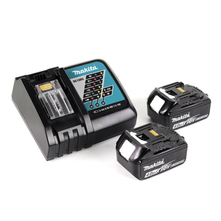 Makita DHP 485 RMJ Trapano avvitatore a percussione a batteria 18 V in valigetta Makpac + 2x Batterie 4,0 Ah + Caricabatterie rapido