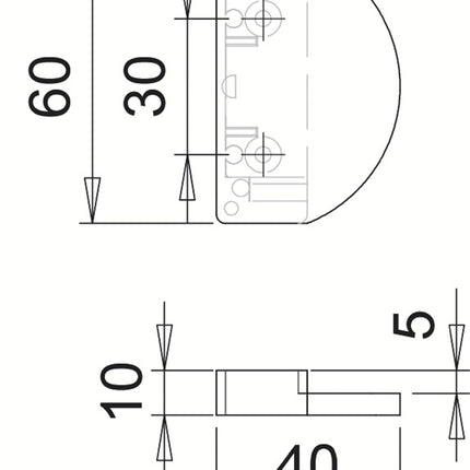 EDI balcony door handle ( 3000261211 ) plastic brown