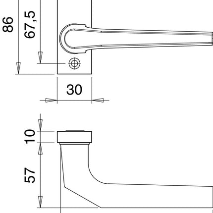 Profilo EDI maniglia foro parte 1390/0800 ( 3000200010 ) Alluminio F1 a manovella
