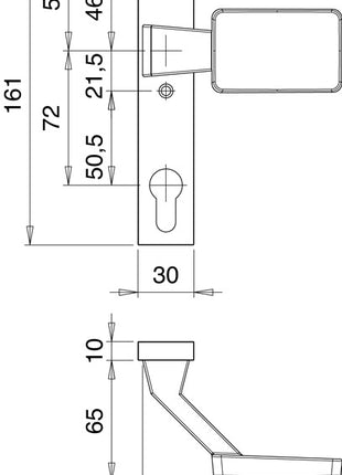 Manija de caja de cerradura EDI 1317/1020 (3000252739) offset aluminio F1