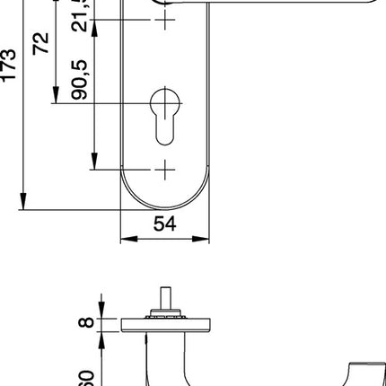 EDI fire protection set Targa/K FS 103/103 AP ( 3000261391 ) Aluminium F1 D/D DIN left / right