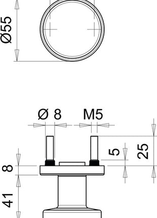 EDI Türknopf K7/052/01 ( 3000261372 ) Edelstahl F00 gerader Knopf