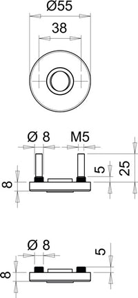 EDI lever handle rose 051 ( 3000261366 ) stainless steel F00 round