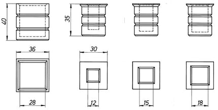 Boccola in pietra DENI ( 3000255624 ) 13 aste quadrate 13 mm 2 pezzi