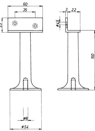 Soporte tabique DENI (3000259233) ancho 60 mm alto 150 mm