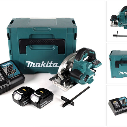 Makita DHS 660 RGJ Akku Handkreissaege 18 V 165 mm im Makpac 2 x 6 0 Ah Akku Ladegeraet 0 - toolbrothers