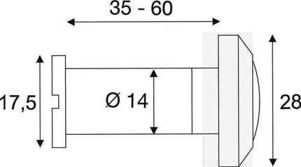 BMB Door viewer ( 3000259201 ) Chrome-plated brass 35 mm / 60 mm
