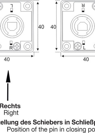 BMB Serrure à visser ( 3000271830 ), largeur de broche 25 mm, fermeture différente