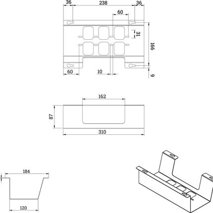 BMB Vaschetta portacavi BOXIT V ( 3000273160 ) metallo nero