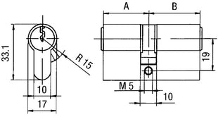 Cilindro doble de perfil BKS PZ 8812 (3000251963) 45/70 mm Número de llaves 3 llaves diferentes