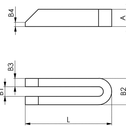 Morsetto a forcella AMF DIN 6315B ( 4000833031 ) larghezza fessura 22 mm per vite di serraggio M20, M22