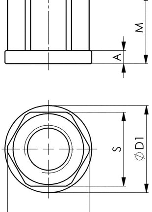 Tuerca hexagonal AMF DIN 6331 (4000833407) M10 tamaño de llave 16 mm, clase de resistencia 10