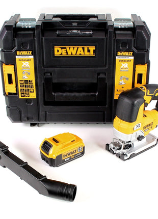 Sierra de calar pendular a batería DeWalt DCS 334 NT 18V sin escobillas + 1x batería 4.0Ah + TSTAK - sin cargador