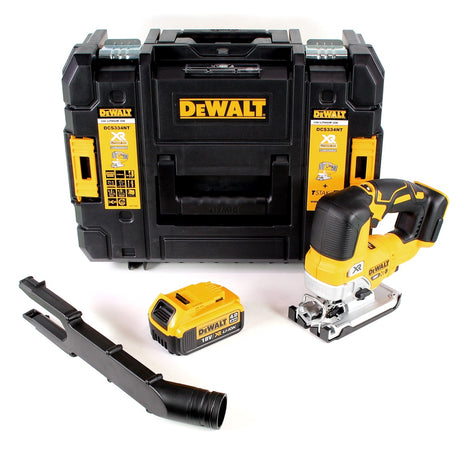 DeWalt DCS 334 NT Scie sauteuse pendulaire sans fil Brushless 18V + 1x Batterie 4,0Ah + Coffret de transport - sans chargeur