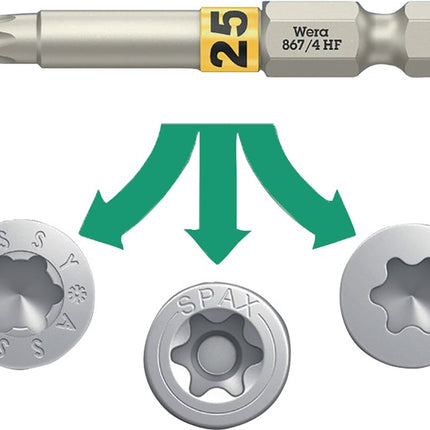 Wera Bit 867 TORX(R) HF ( 8002899416 ) 1/4 ″ TX 10 Lunghezza 50 mm