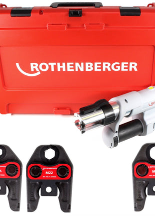 Rothenberger ROMAX AC ECO Set M 230 V Pressmaschine Typ C für Netzbetrieb im Transportkoffer + 3 x Pressbacken ( 15750 ) - Toolbrothers