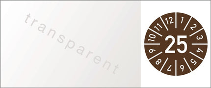 Adhesivo de inspección de cables de un año ( 9000477112 ) Lámina de 25x60 mm de ancho