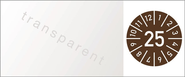 Adhesivo de inspección de cables de un año ( 9000477112 ) Lámina de 25x60 mm de ancho