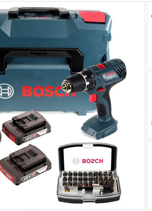 Bosch Professional GSR 18V-21 Akku Bohrschrauber 18V 55Nm + 2x Akku 2,0Ah + Ladegerät + Bit-Set + L-Boxx - Toolbrothers