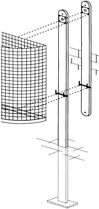 Soporte de hierro (9194491024) altura 1400 mm para montaje en hormigón apto para cubo de basura de 27 l