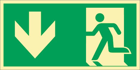Escape sign DIN EN ISO 7010 ( 9000477453 ) L297xW148 mm Foil