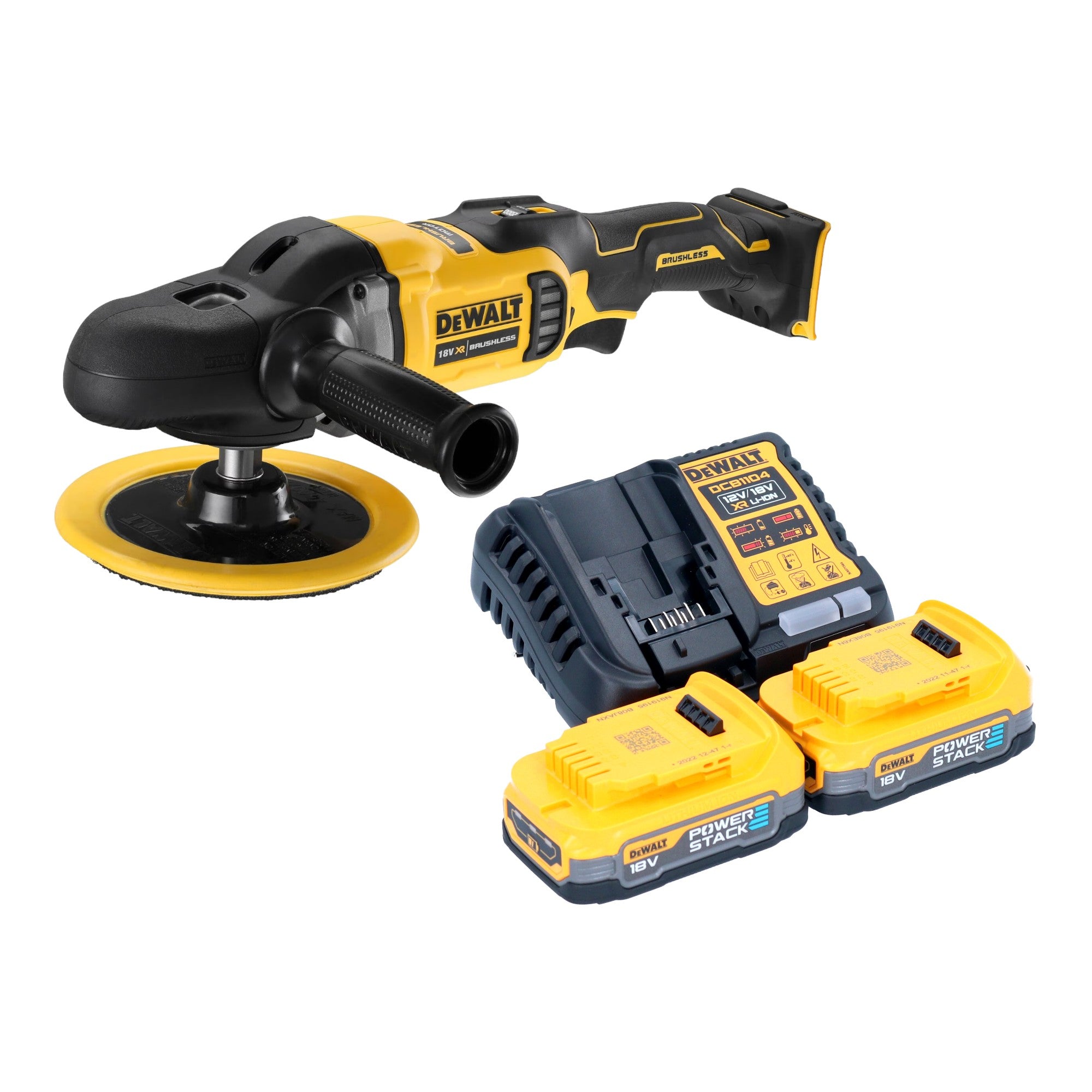 DeWalt DCM 849 E2 Akku Exzenter Poliermaschine 18 V 180 mm Brushless 2x Powerstack Akku 1 7 Ah Ladegeraet 0 - toolbrothers