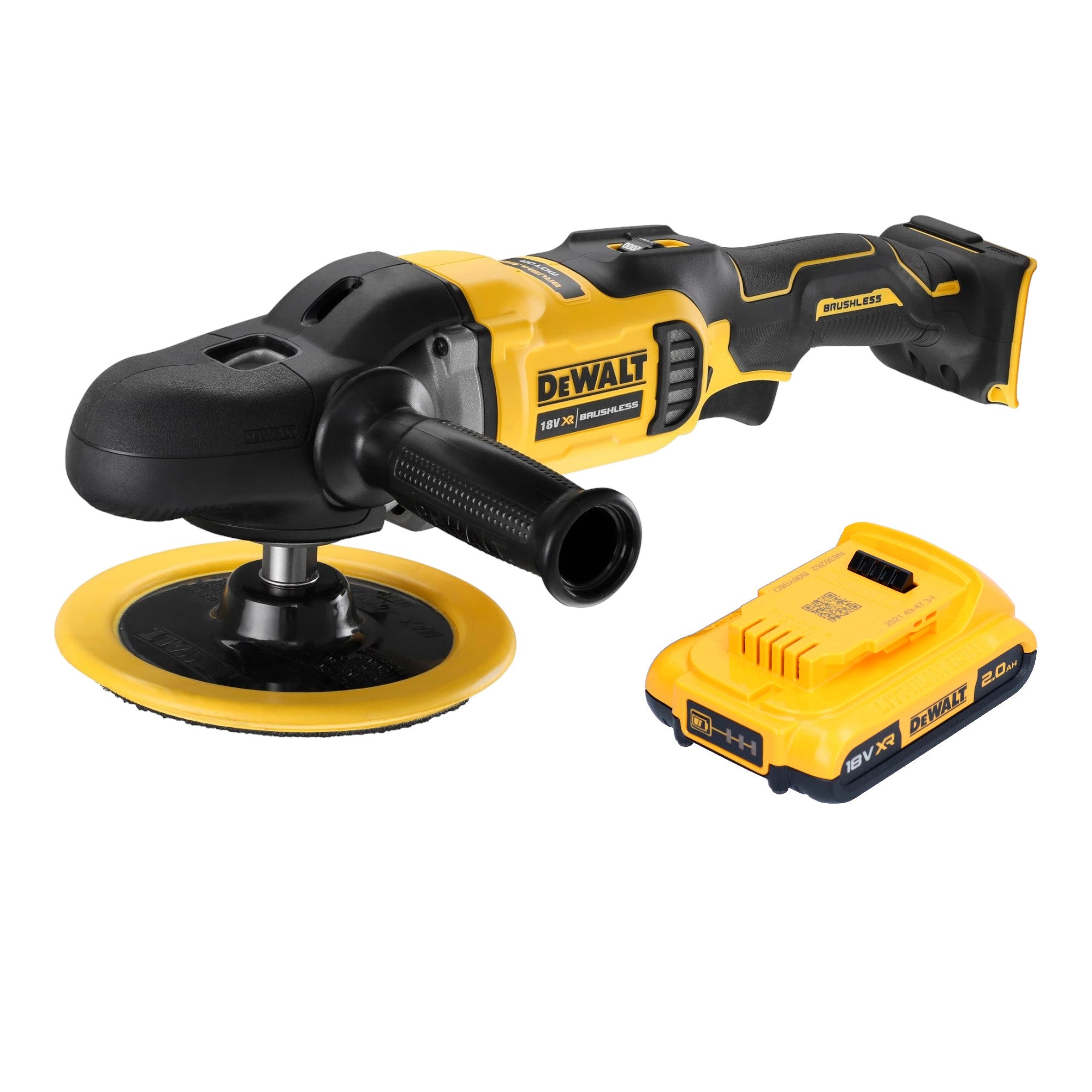 DeWalt DCM 849 N Akku Exzenter Poliermaschine 18 V 180 mm Brushless 1x Akku 2 0 Ah ohne Ladegeraet 0 - toolbrothers