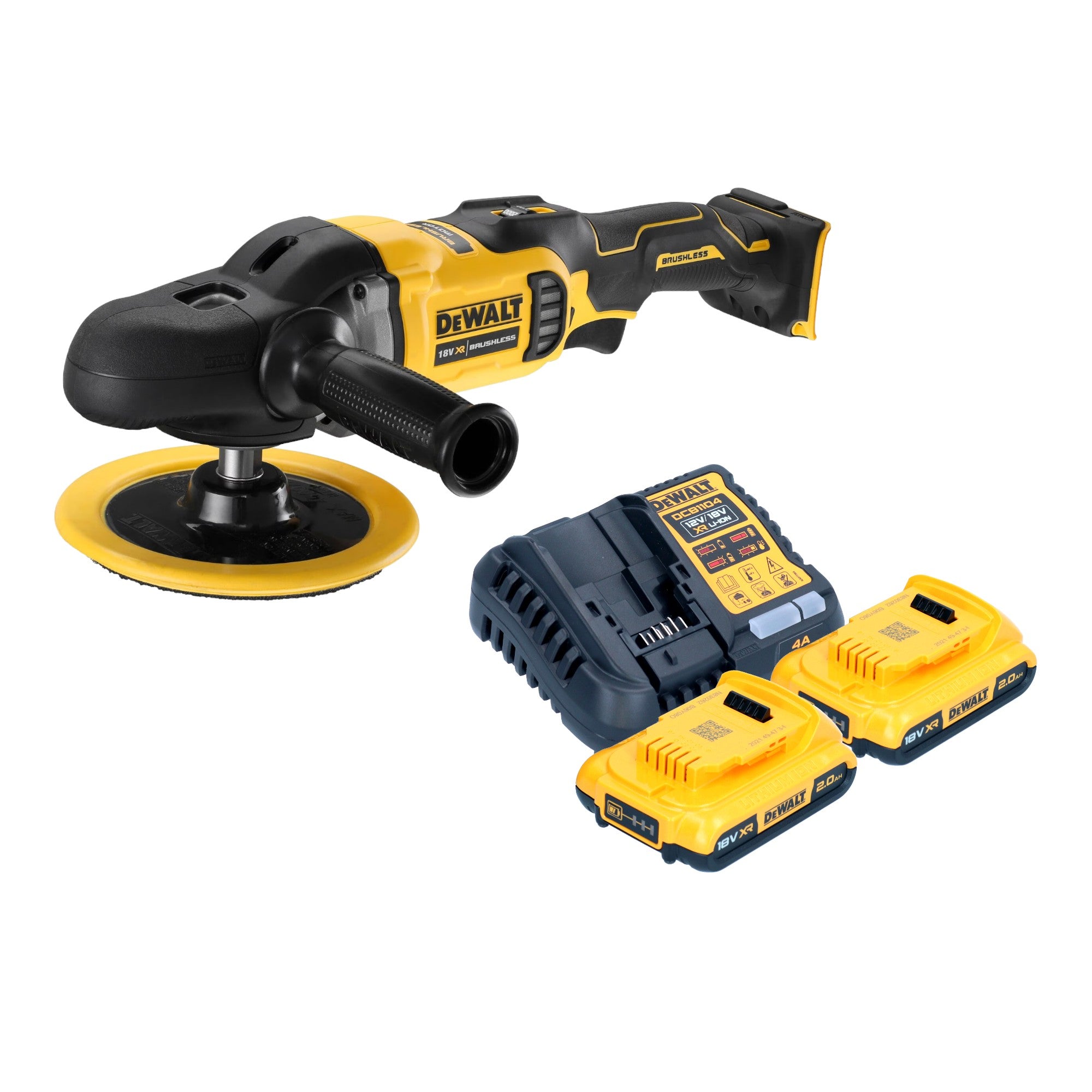 DeWalt DCM 849 D2 Akku Exzenter Poliermaschine 18 V 180 mm Brushless 2x Akku 2 0 Ah Ladegeraet 0 - toolbrothers