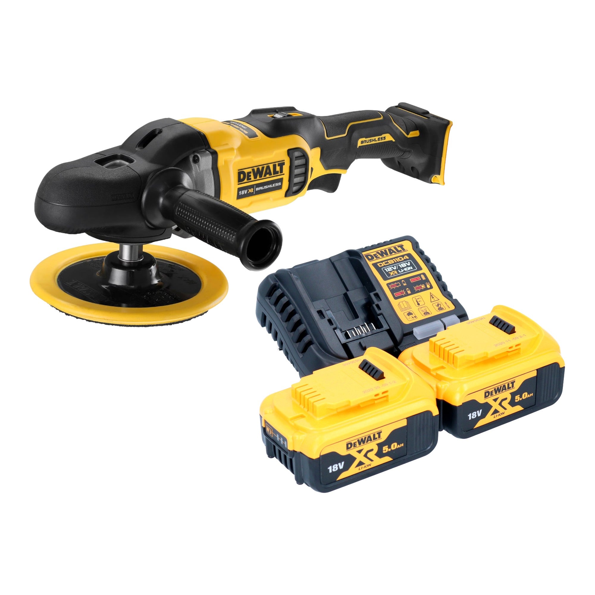 DeWalt DCM 849 P2 Akku Exzenter Poliermaschine 18 V 180 mm Brushless 2x Akku 5 0 Ah Ladegeraet 0 - toolbrothers