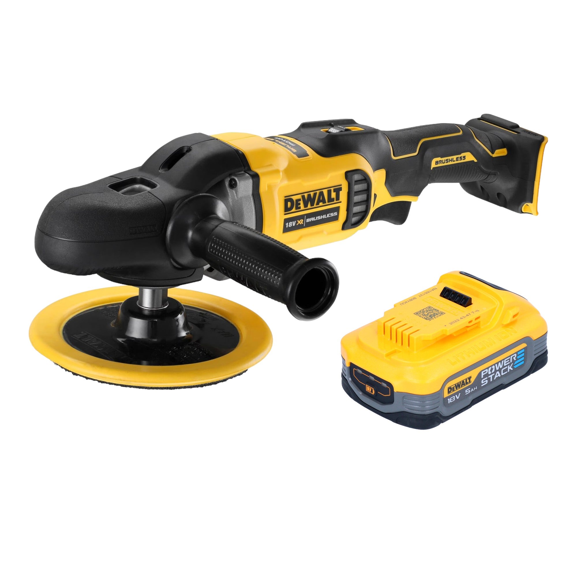 DeWalt DCM 849 N Akku Exzenter Poliermaschine 18 V 180 mm Brushless 1x Powerstack Akku 5 0 Ah ohne Ladegeraet 0 - toolbrothers